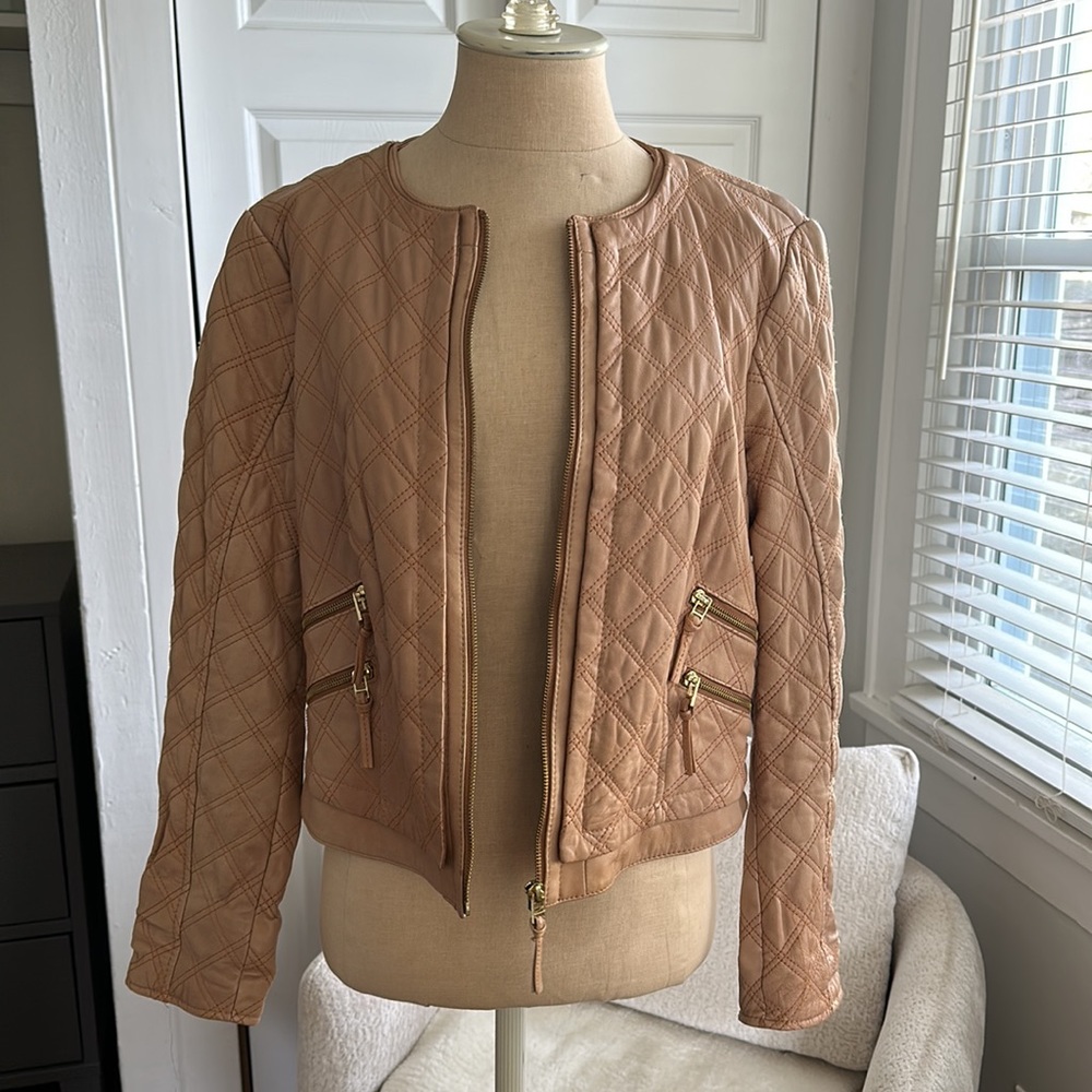 Zara Tan Leather Jacket